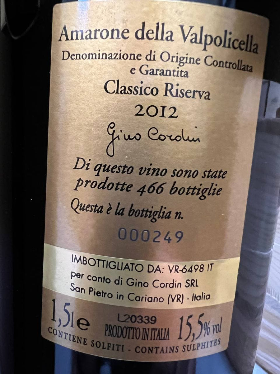 Amarone Della Valpolicella Riserva 5 litri 2012 Gino Cordin