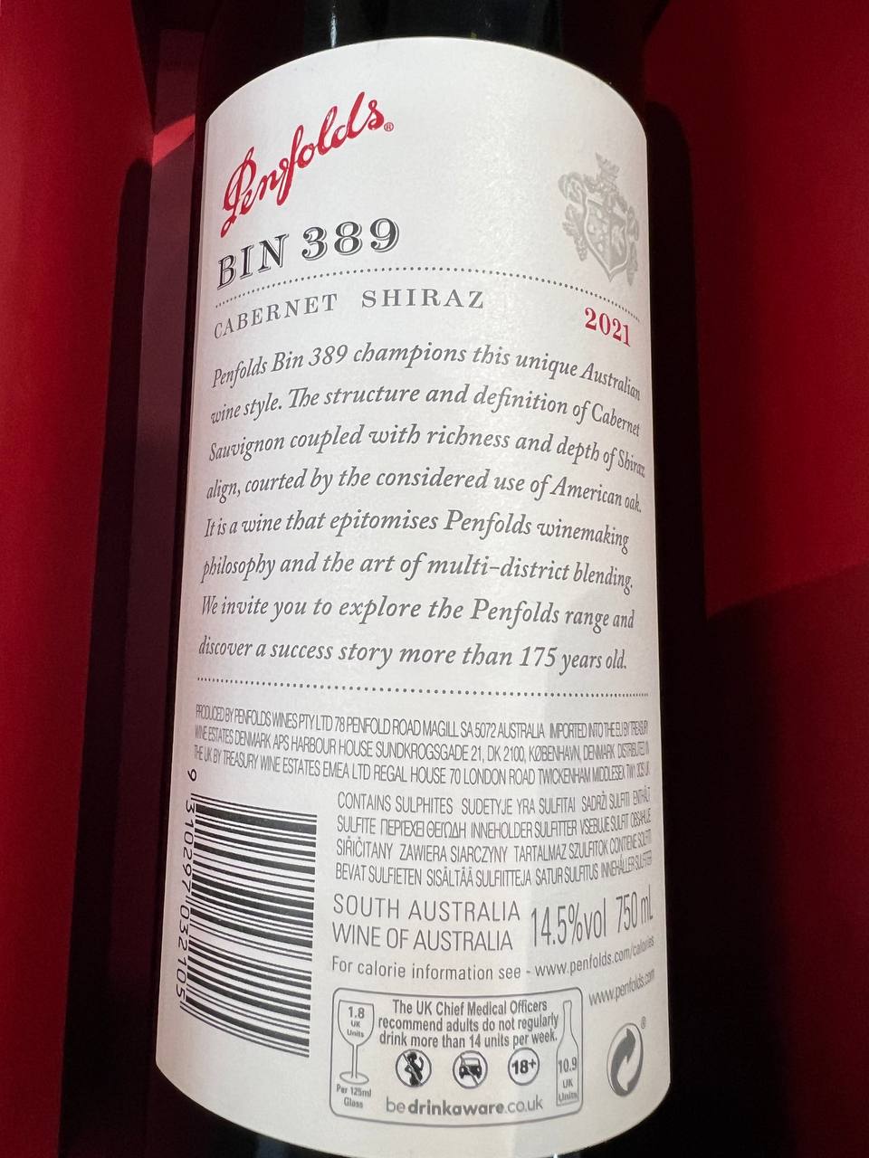 Bin 389 Cabernet Shiraz 2021 Penfolds