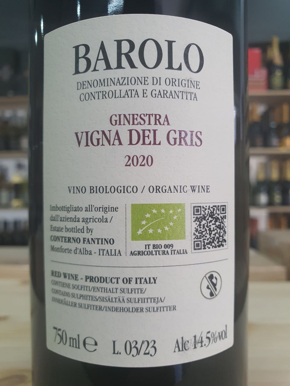 Conterno Fantino Barolo Ginestra "Vigna del Gris" 2020 Bio