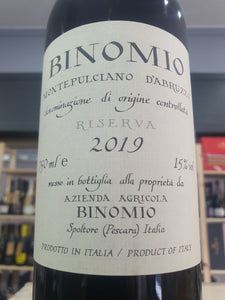 Binomio Montepulciano D’Abruzzo Riserva 2019