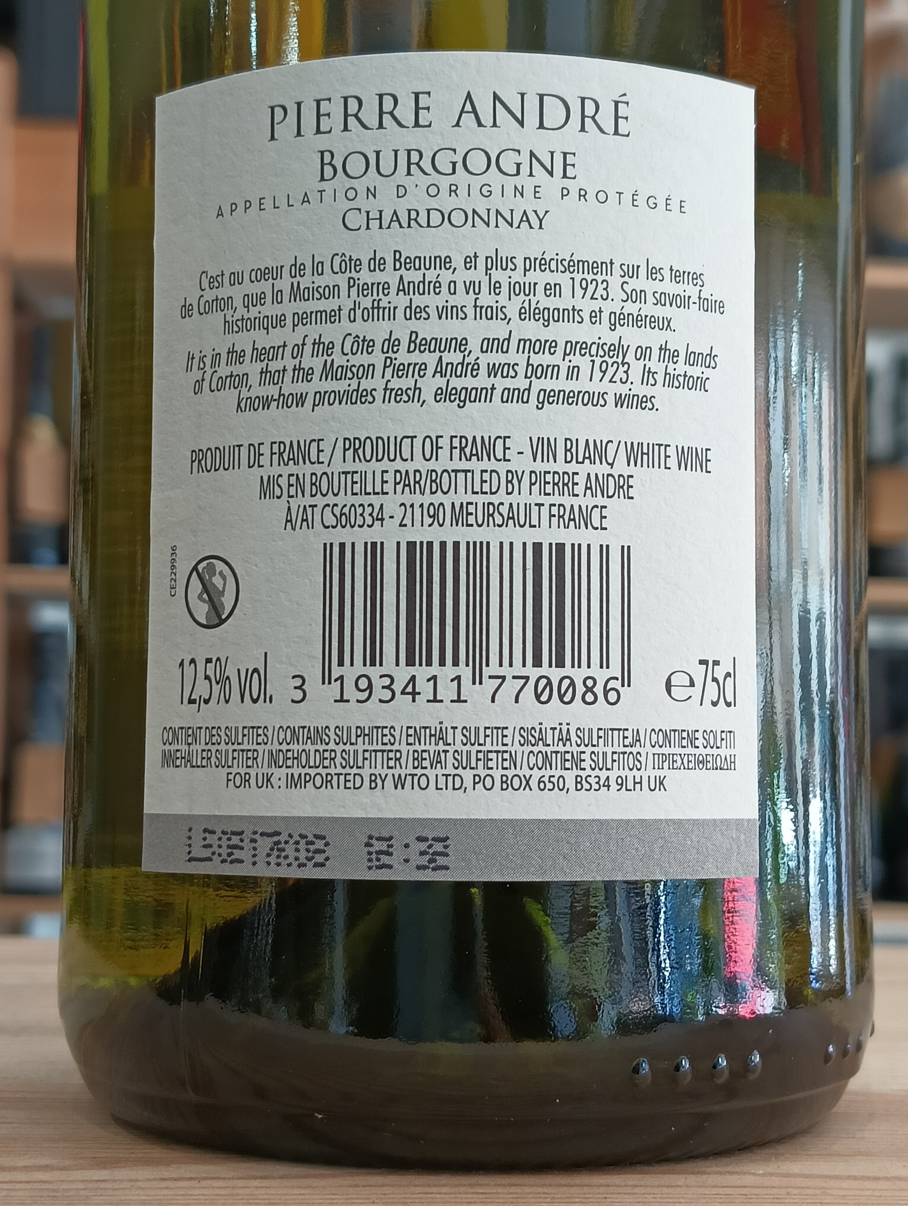 Bourgogne AOP Chardonnay 2022 Pierre André