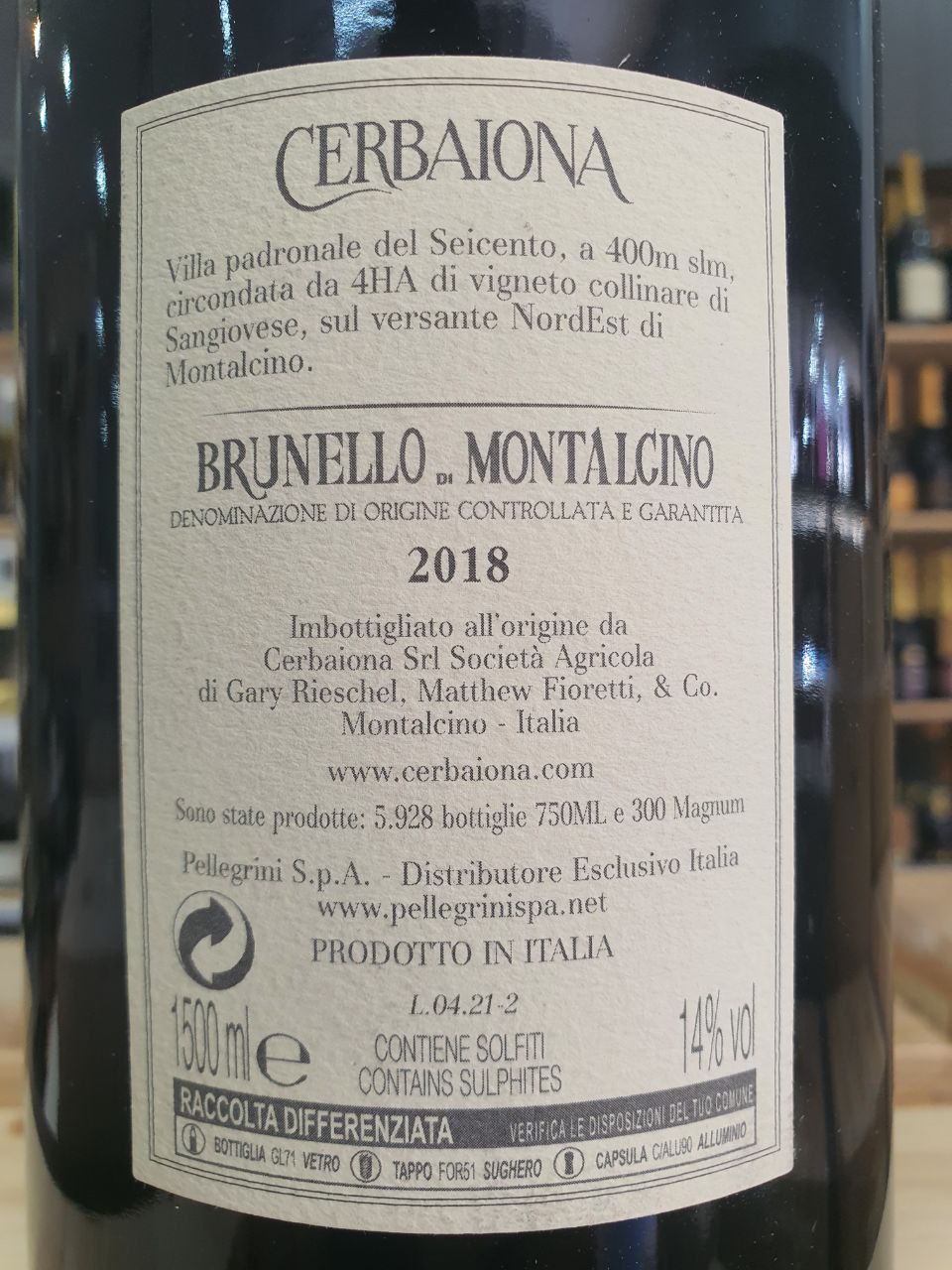 Brunello Di Montalcino Magnum Cerbaiona 2018