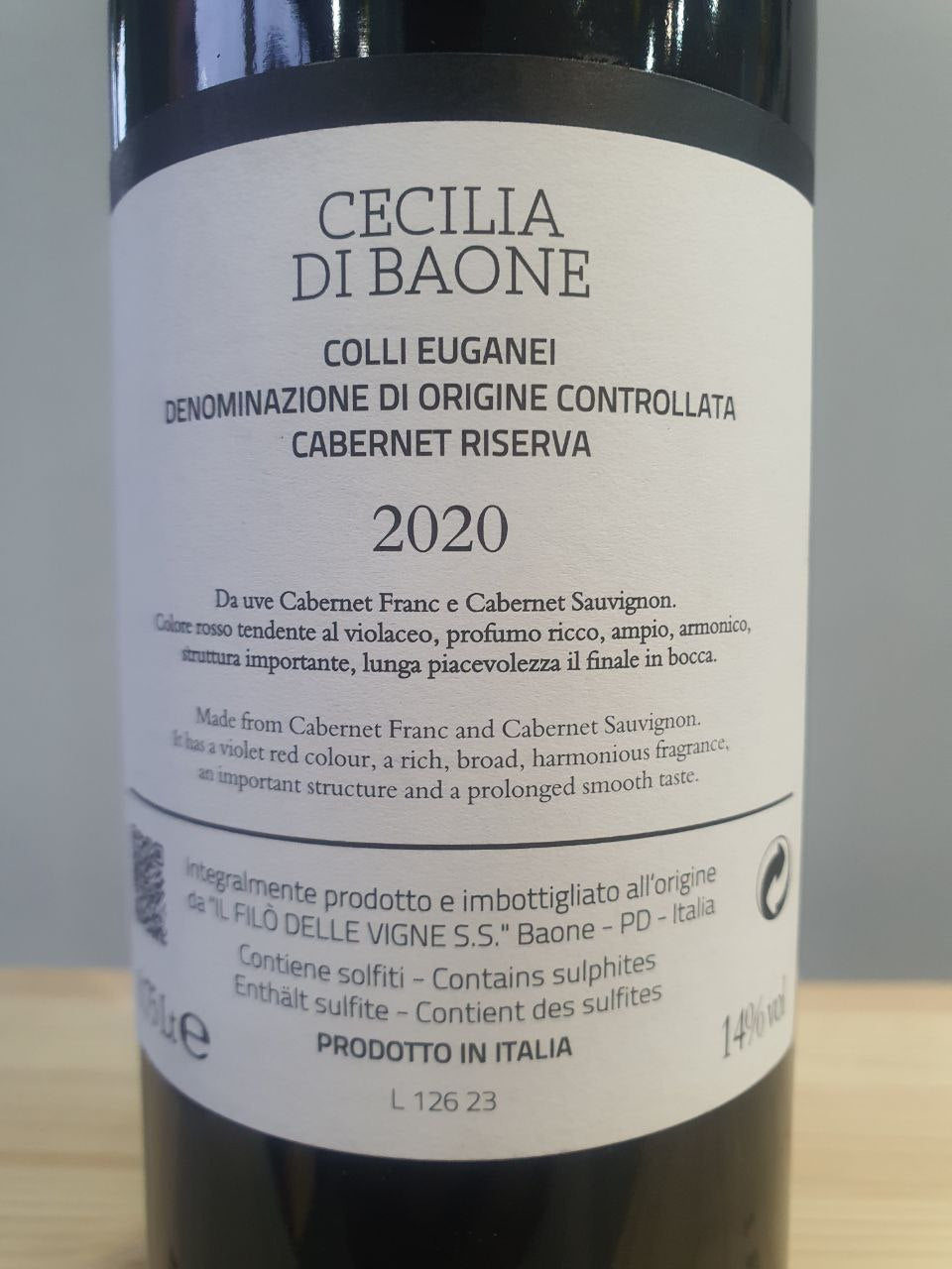 Cecilia di Baone 2020 Cabernet Riserva DOC Colli Euganei