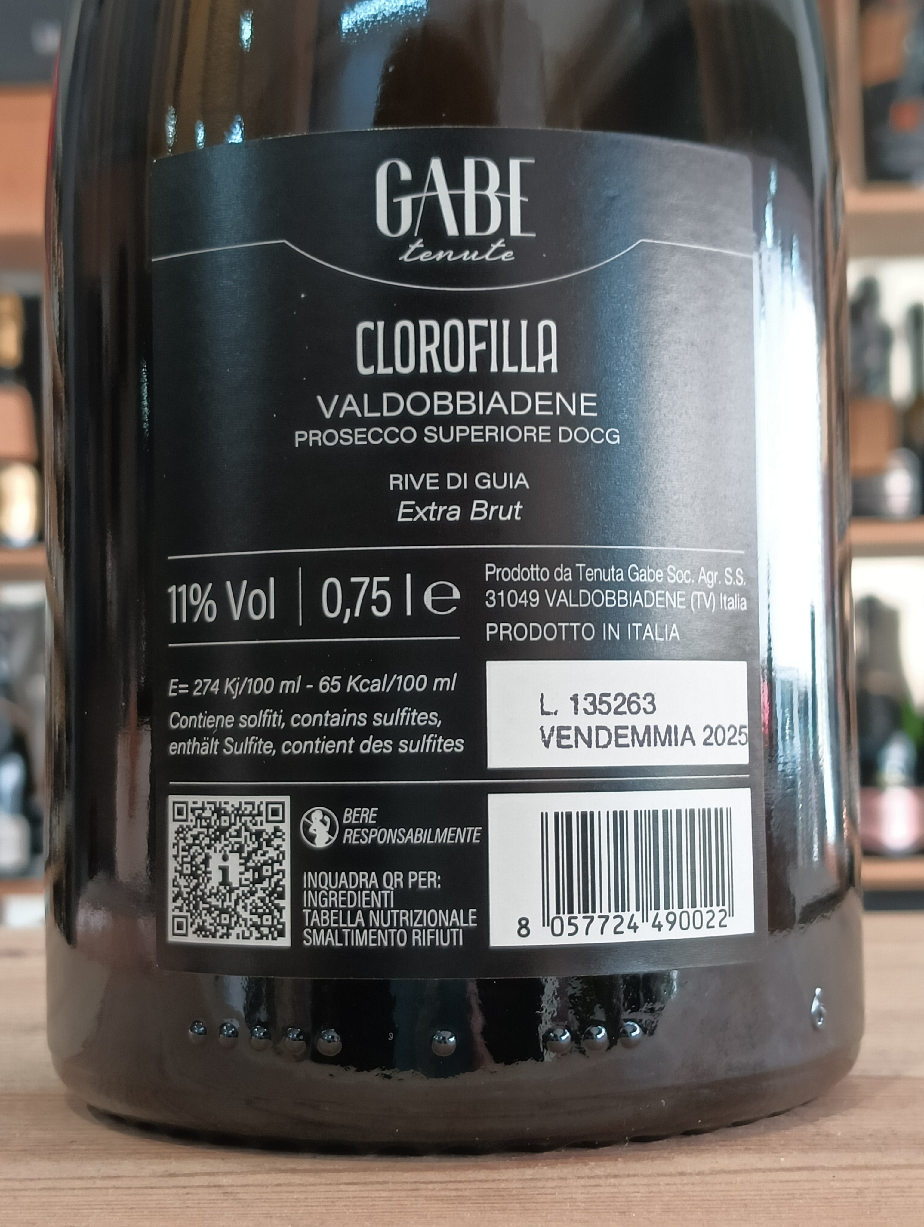 Clorofilla Prosecco Valdobbiadene Superiore DOCG Extra Brut Rive di Guia - Gabe