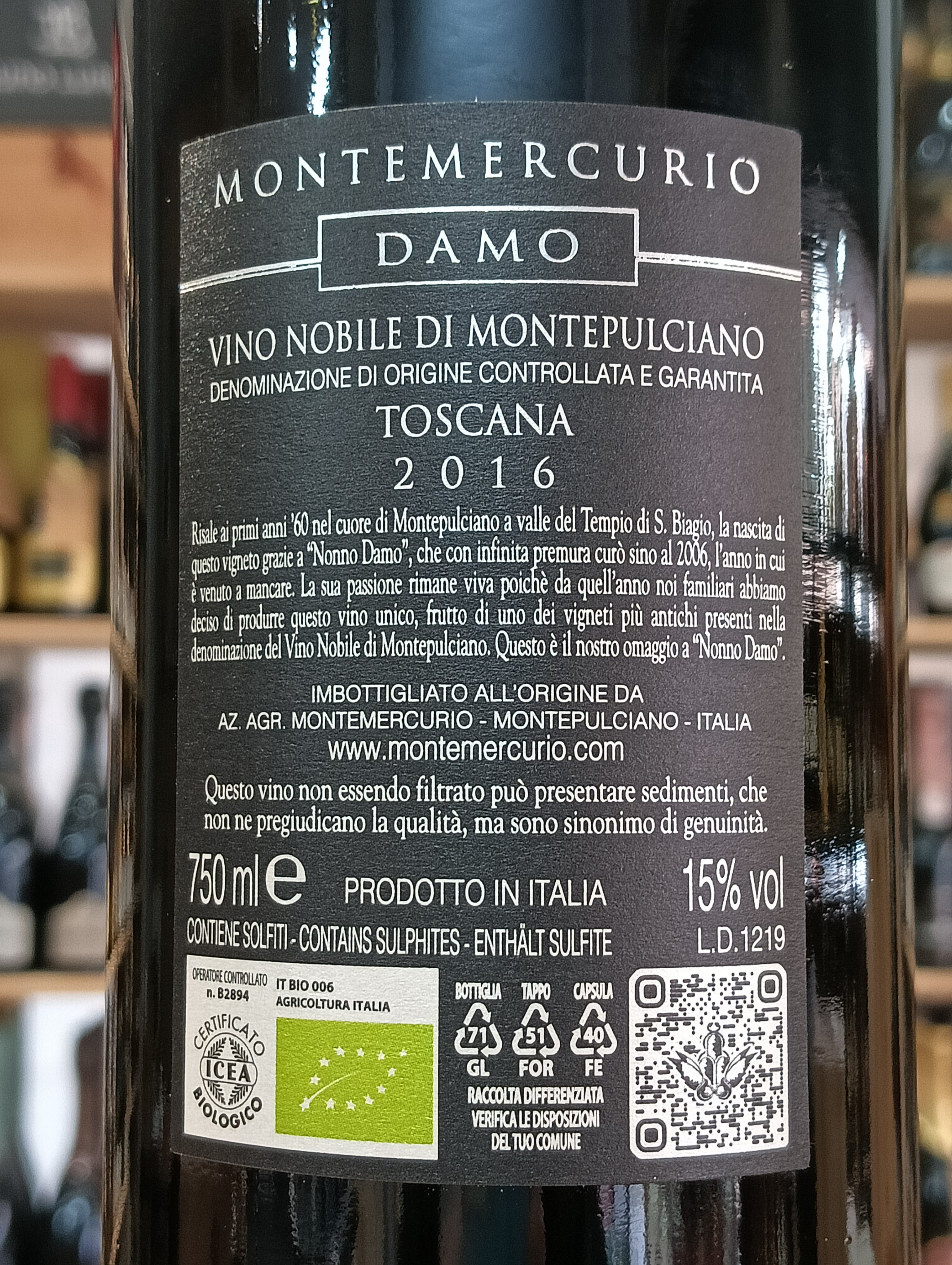 Damo Vino Nobile di Montepulciano DOCG 2016 Montemercurio