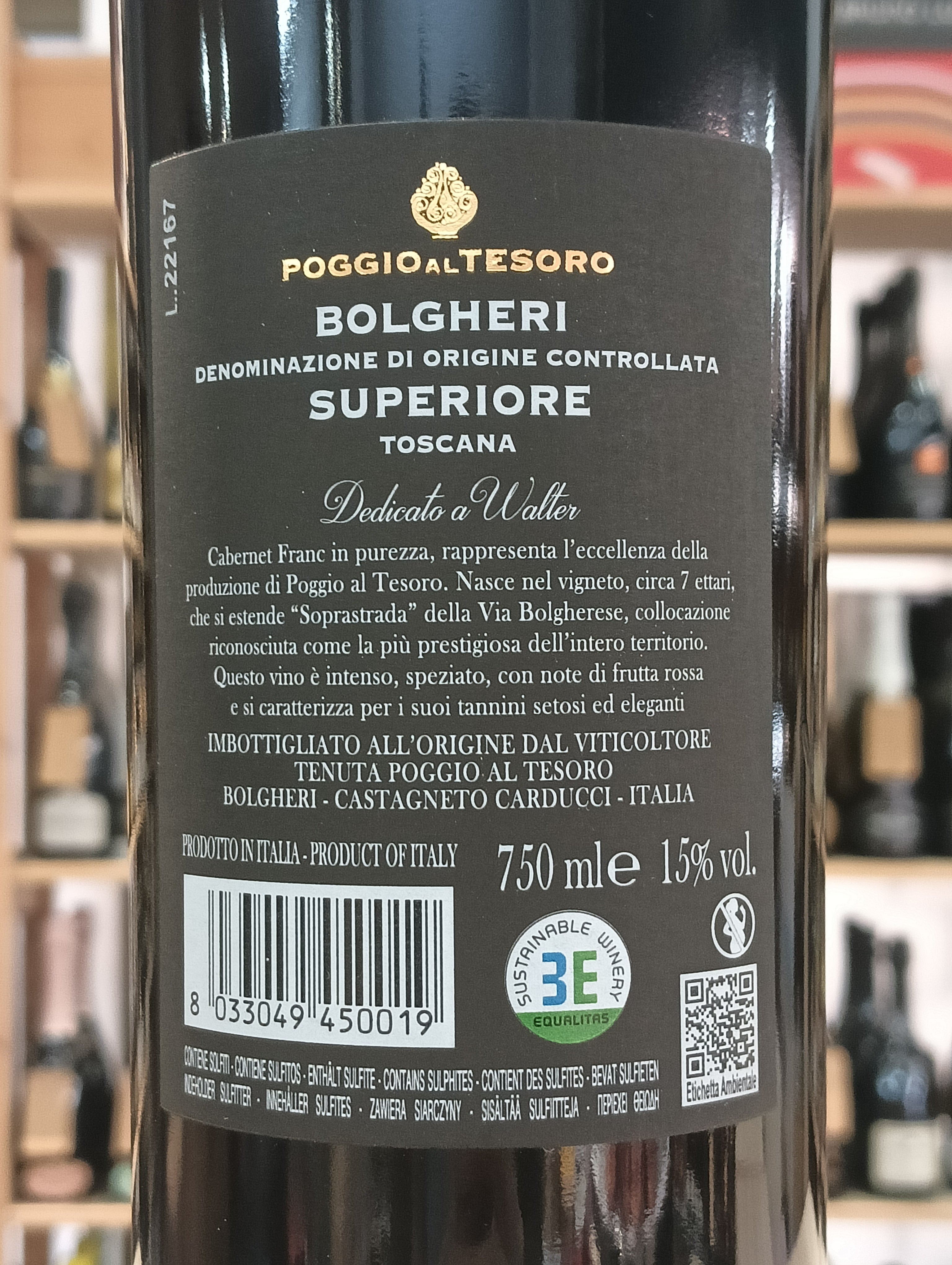 Dedicato a Walter Bolgheri Superiore DOC 2019 Poggio al Tesoro