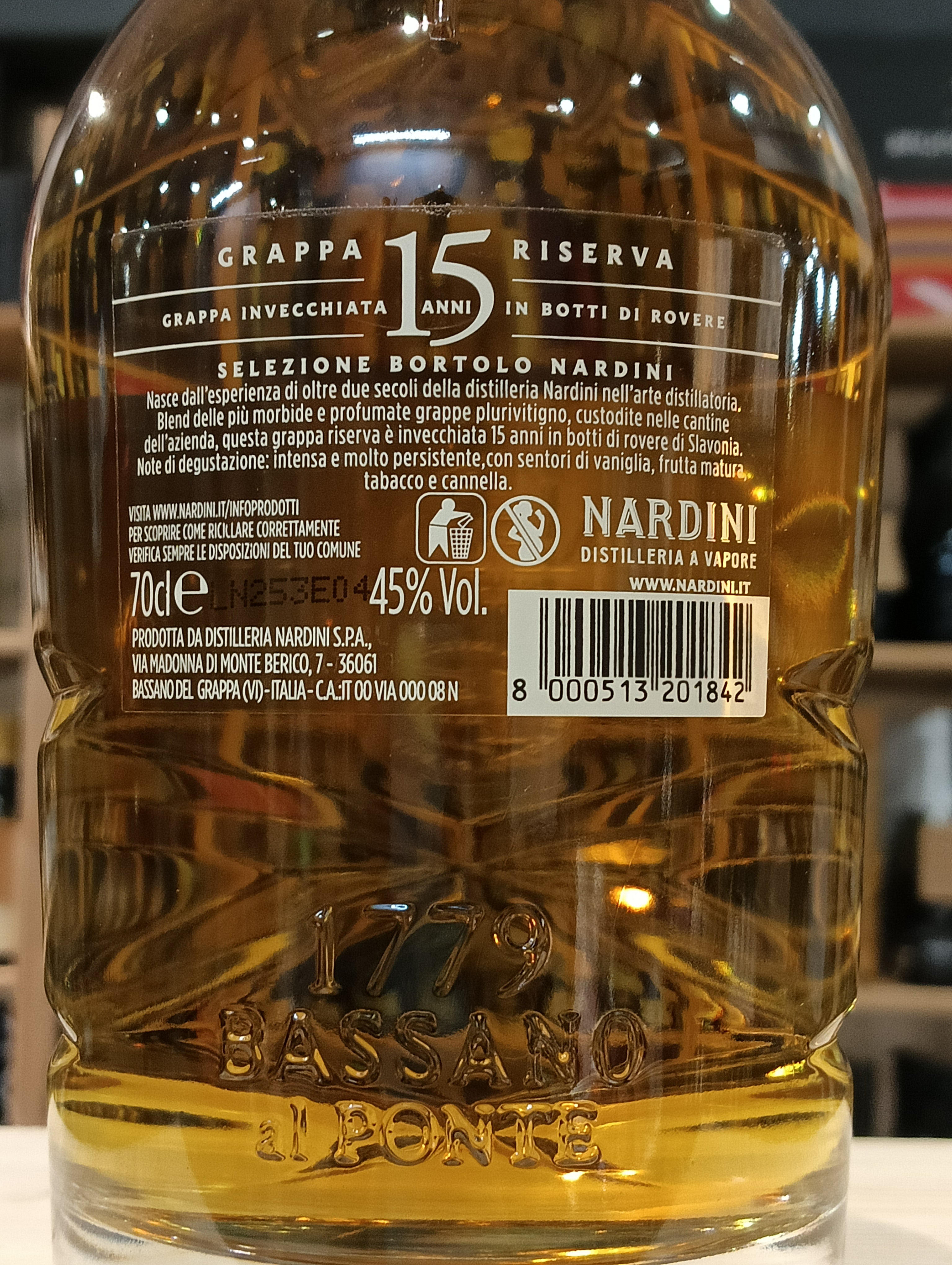 Grappa Riserva 15 anni Selezione Bortolo Nardini (Confezione)