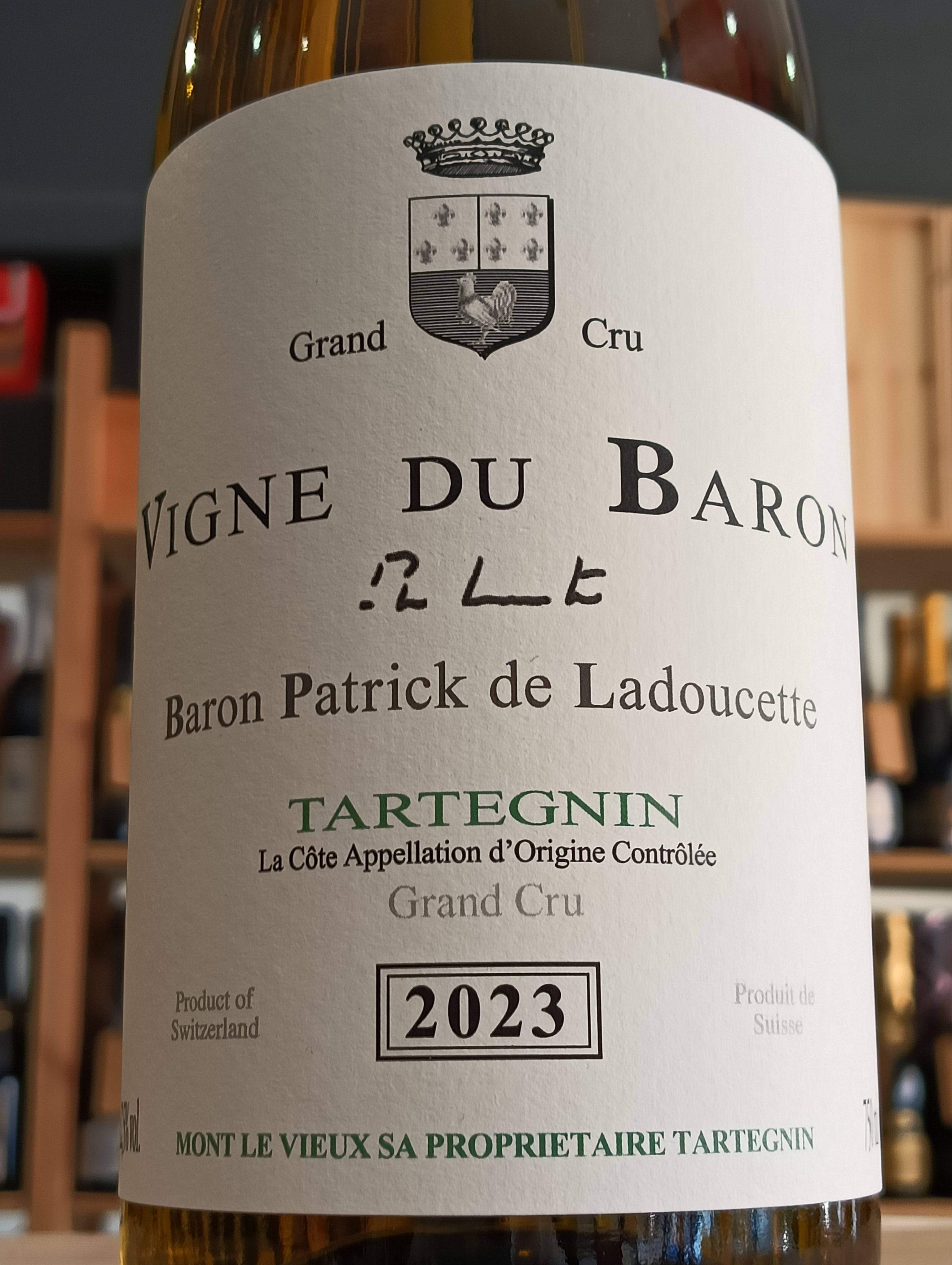 La Côte AOC Tartegnin Grand Cru 2023 Baron Patrick de Ladoucette - Mont Le Vieux