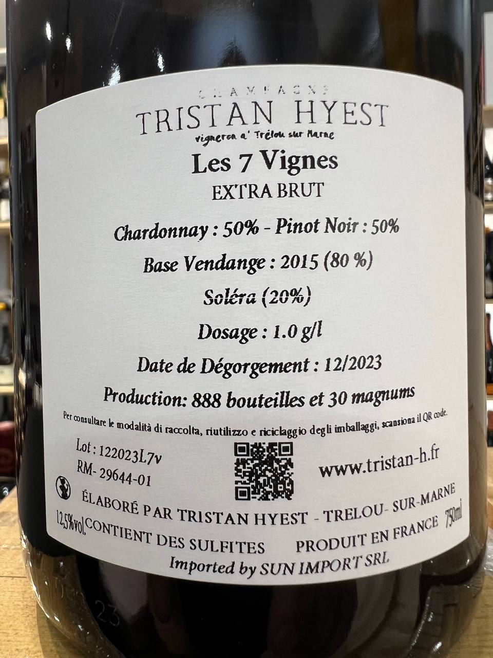 Les 7 Vignes Tristan Hyest Champagne Extra Brut