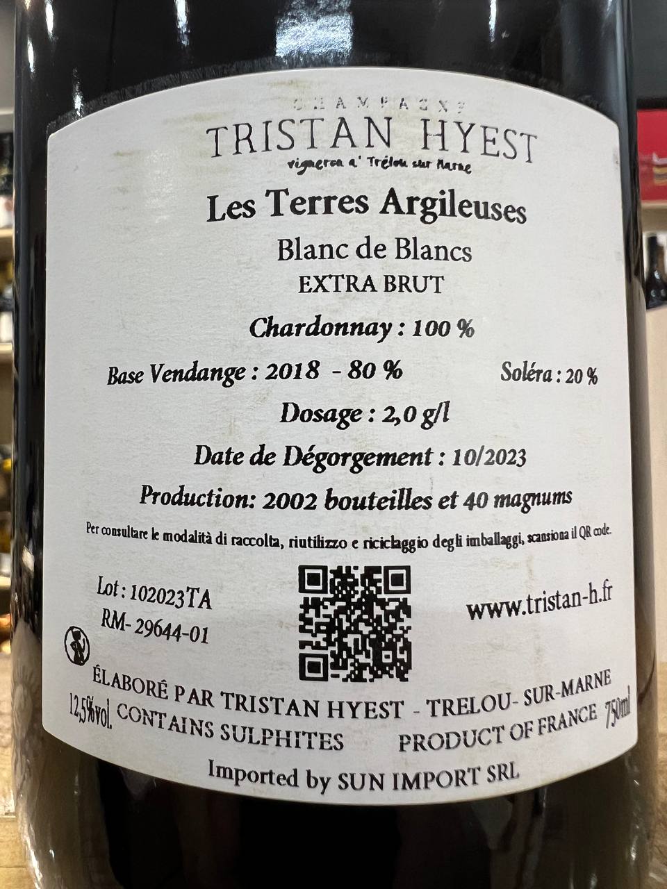 Les Terres Argileuses Tristan Hyest Champagne Extra Brut