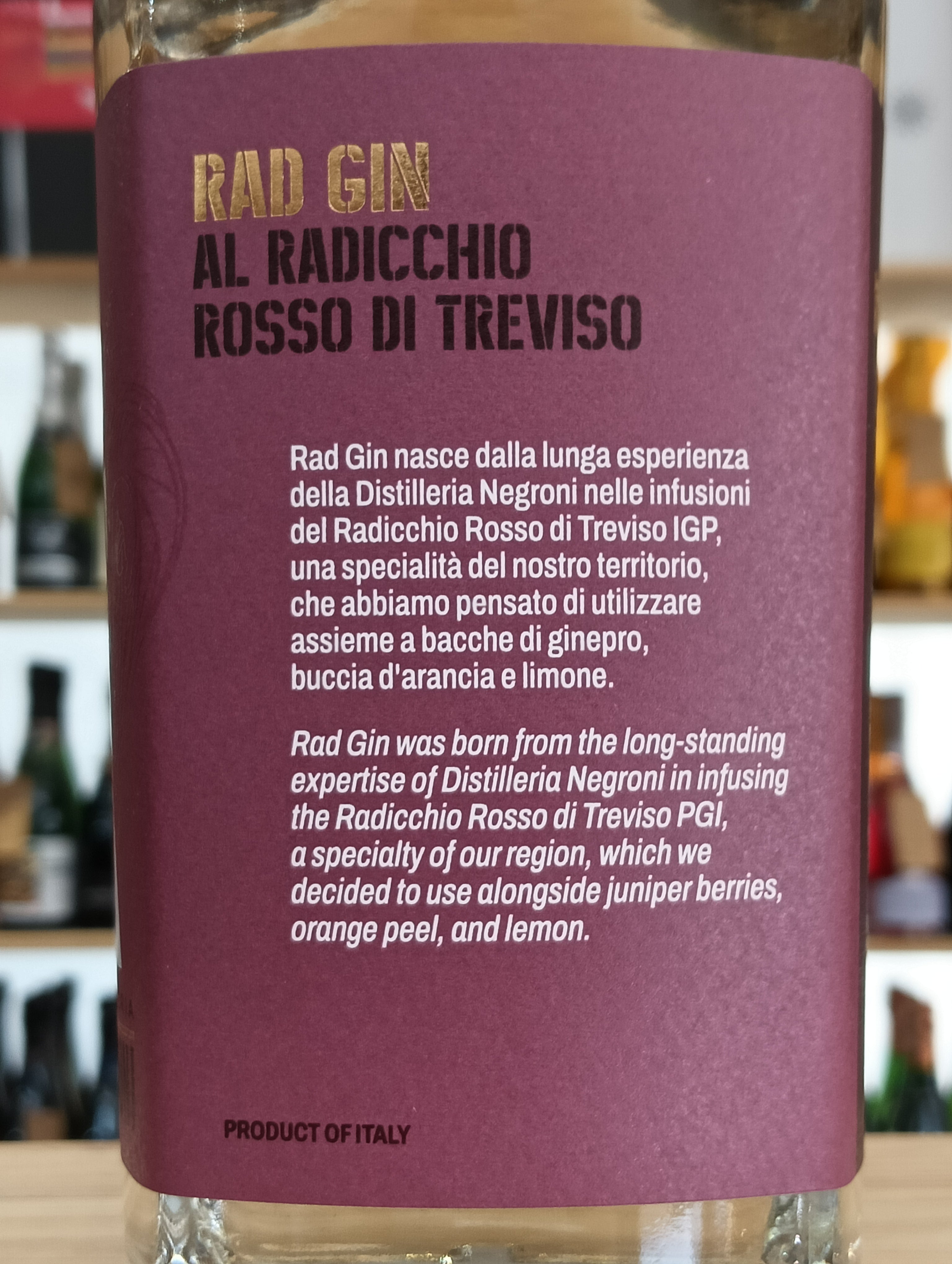 Rad Gin al Radicchio Rosso di Treviso - Distilleria Negroni