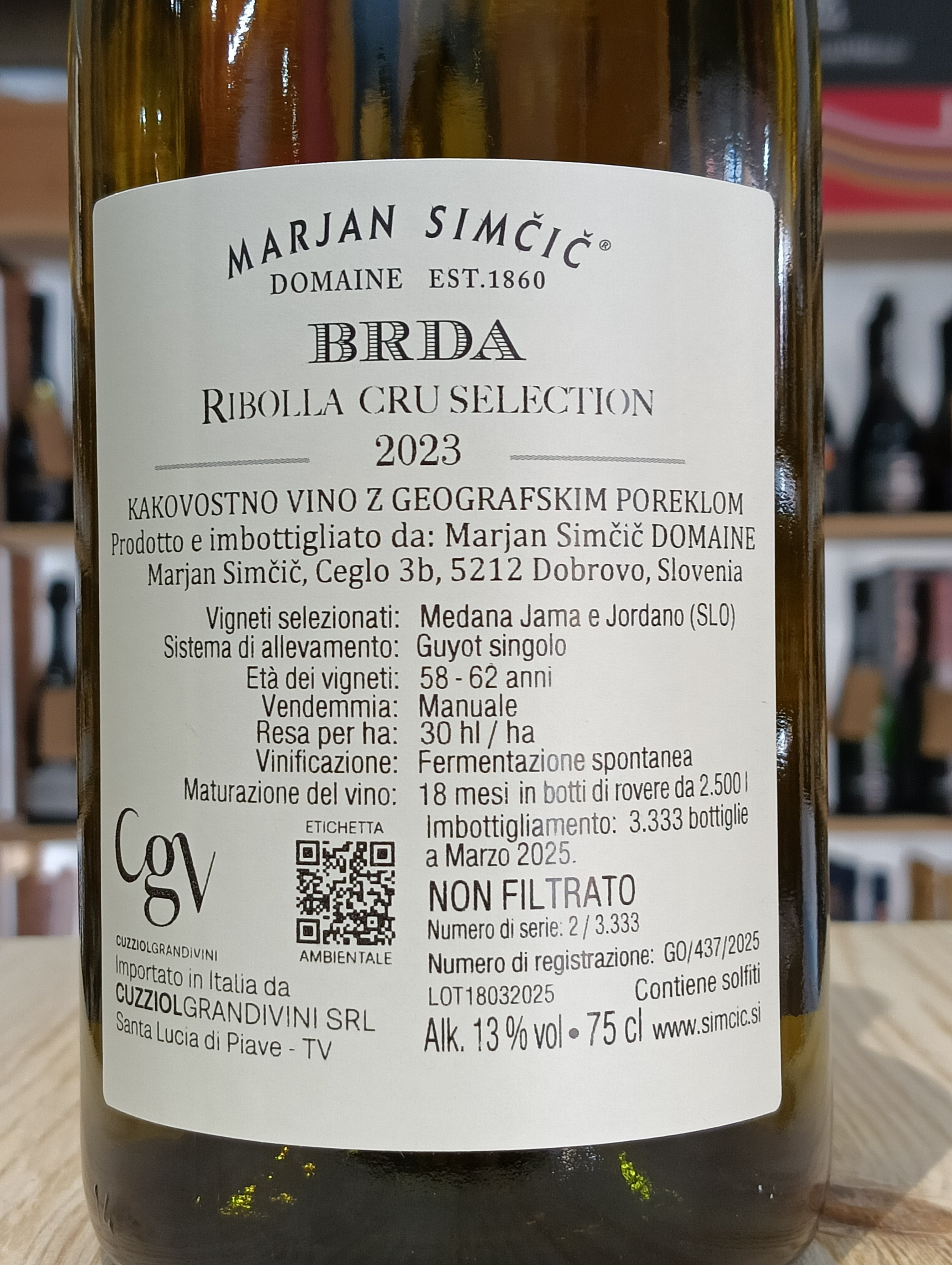 Ribolla Cru Selection Brda 2023 Marjan Simcic