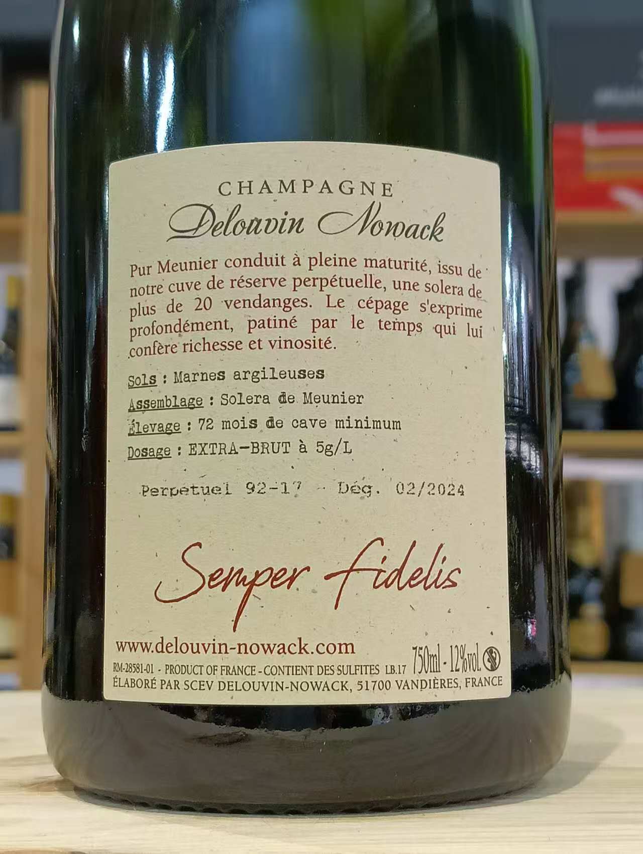 "Semper Fidelis XVII" Delouvin Champagne Extra Brut