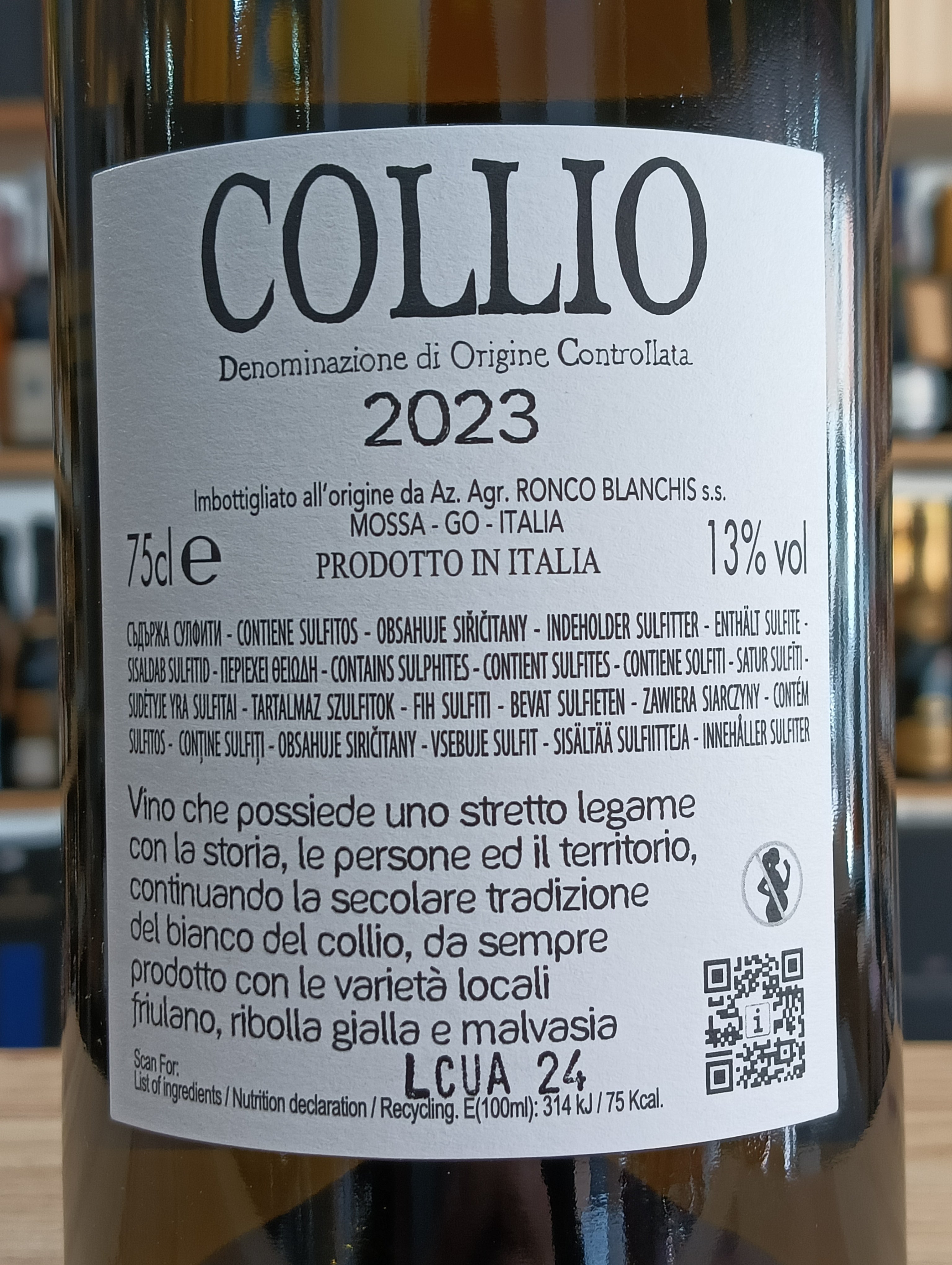 "Vino Da Uve Autoctone" 2023 Collio DOC - Ronco Blanchis