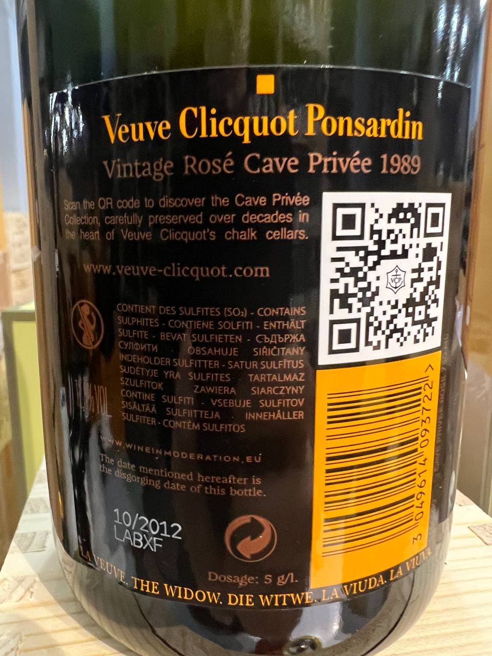 Cave Privée 1989 Rosé Brut Veuve Clicquot (casetta di legno)