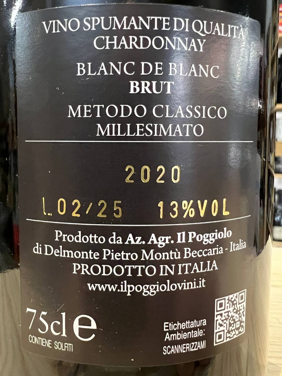 Brut Chardonnay 2020 Il Poggiolo – VSQ Oltrepò Pavese