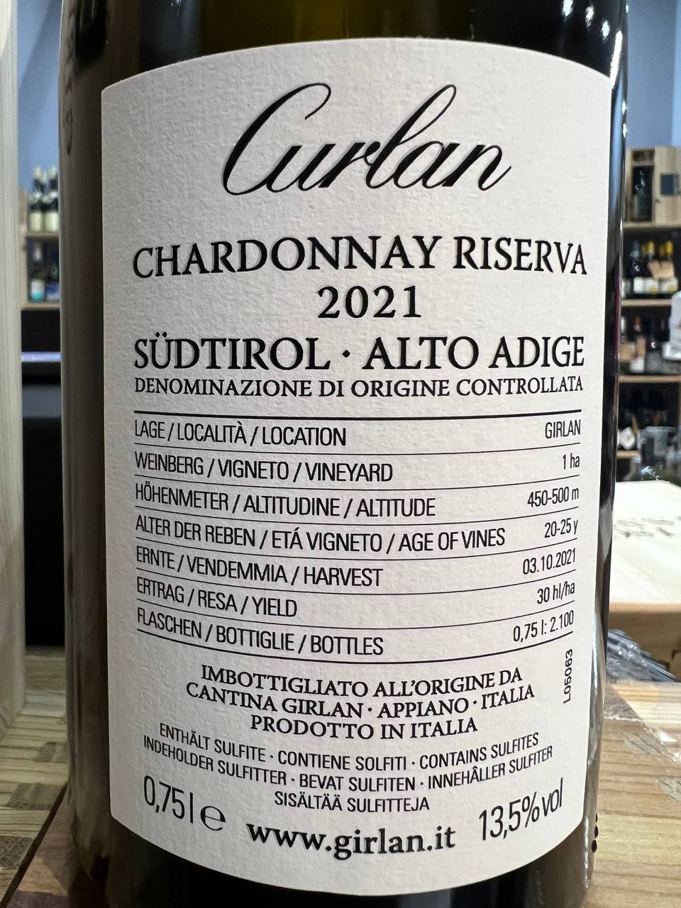 Chardonnay Riserva Curlan 2021