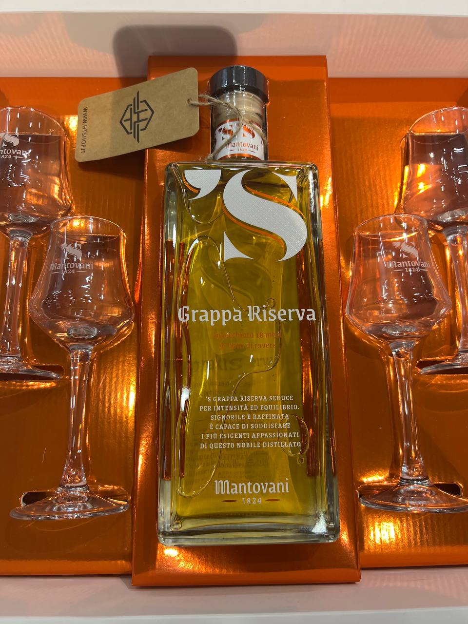 Cofanetto Venezia ’S Grappa Riserva Con 4 Calici Tulipano