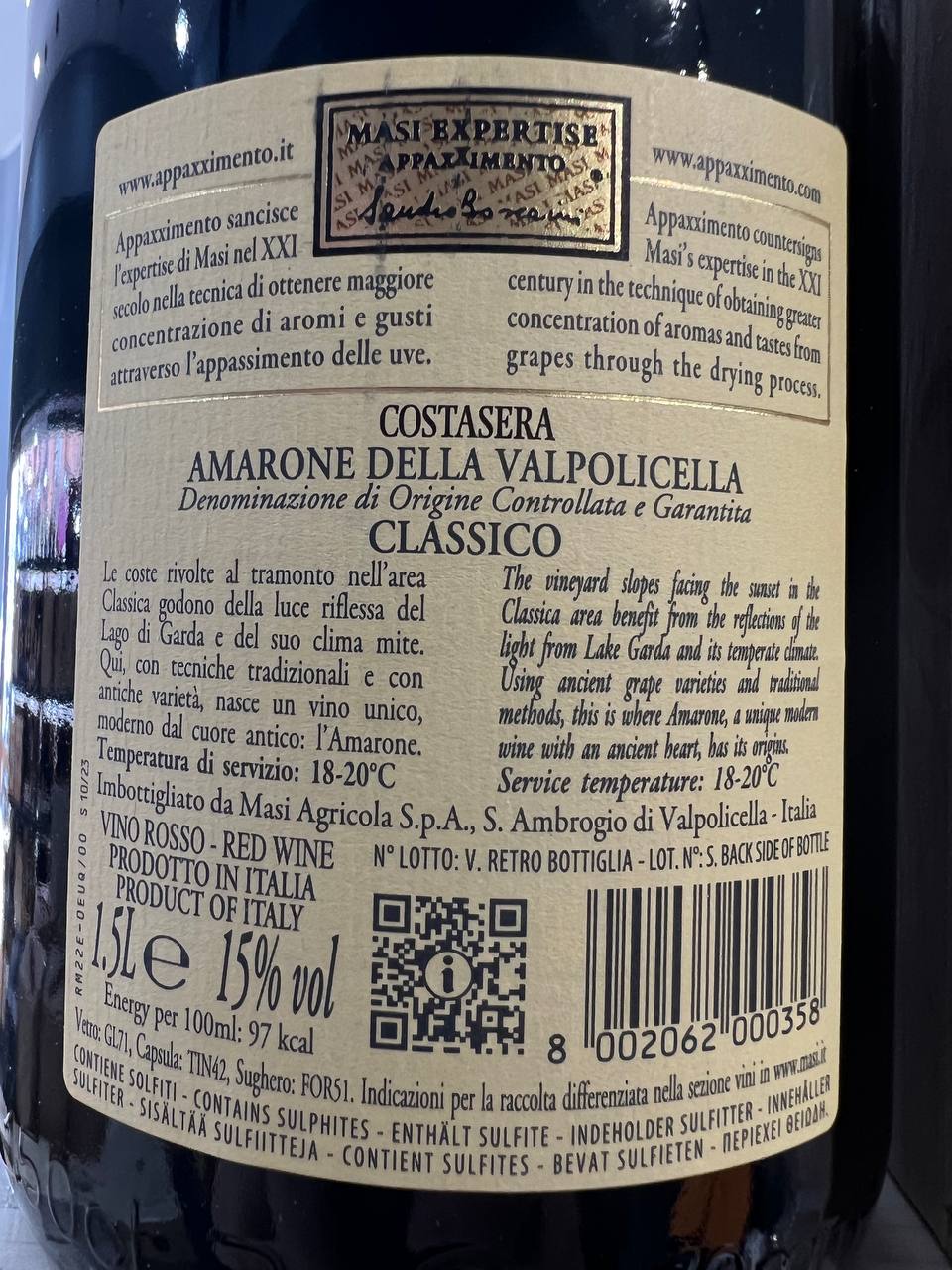 Magnum Costasera 2019 Amarone Classico Masi (cassa legno)