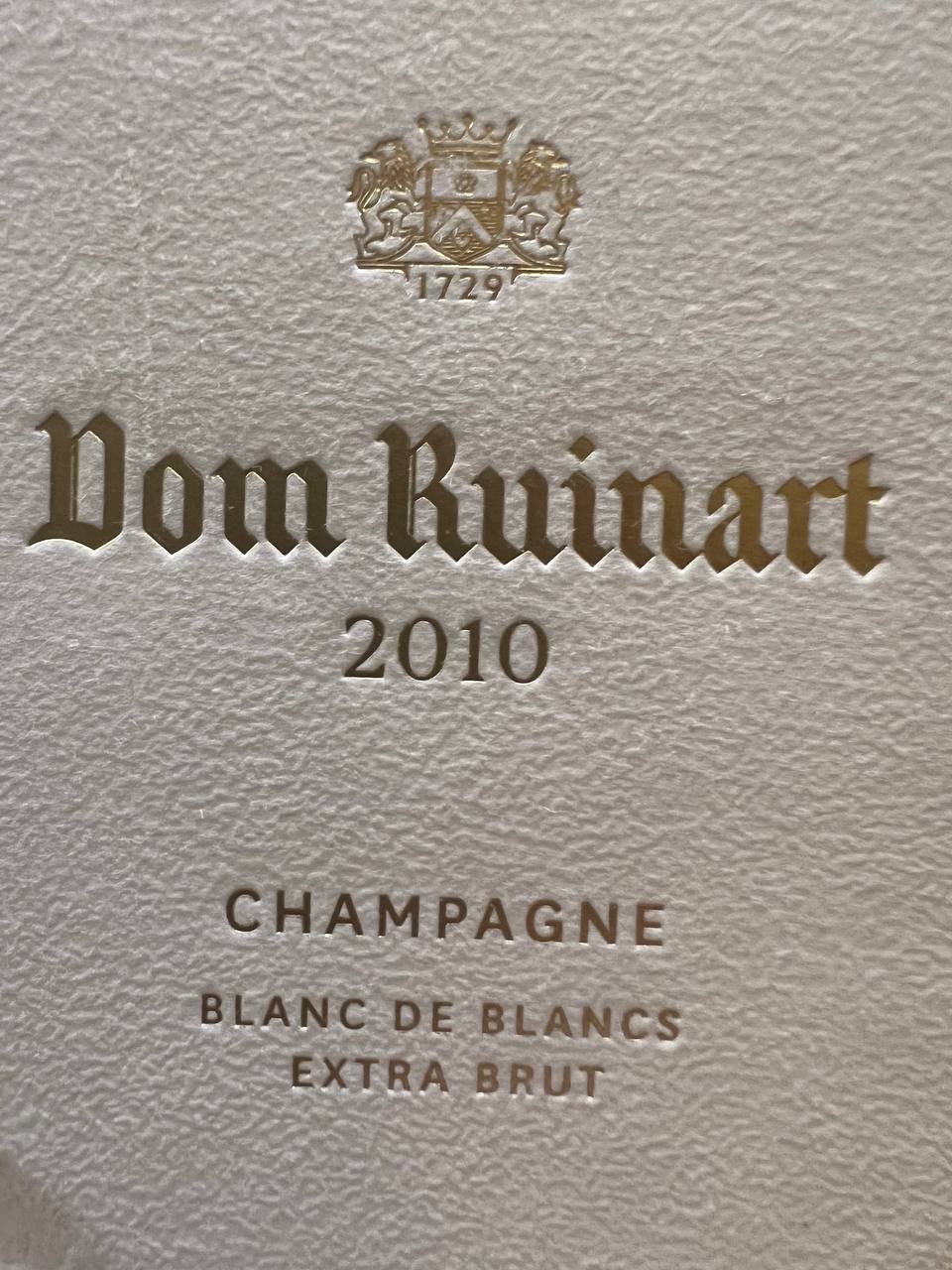 Dom Ruinart 2010 Blanc de Blancs Extra Brut