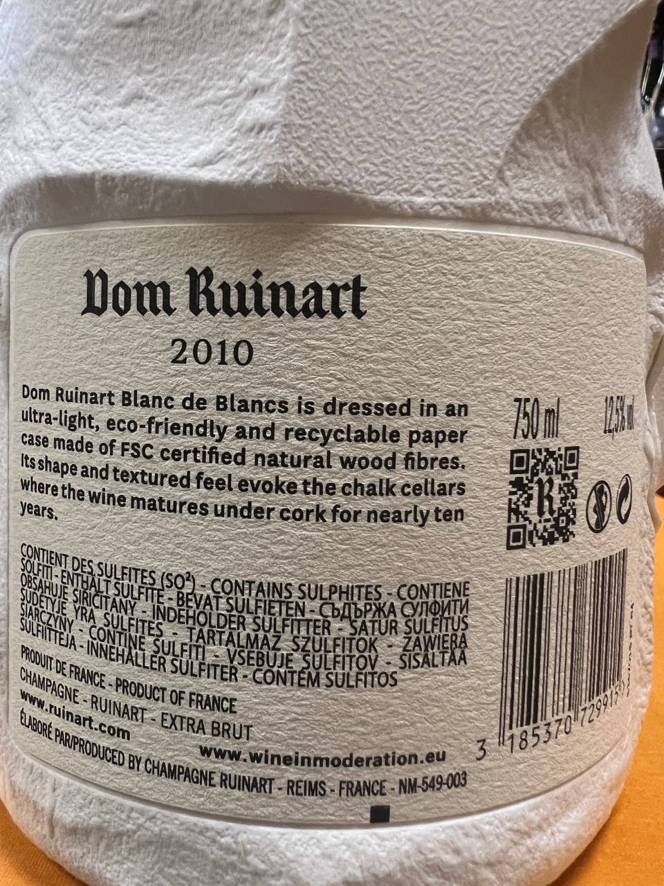 Dom Ruinart 2010 Blanc de Blancs Extra Brut