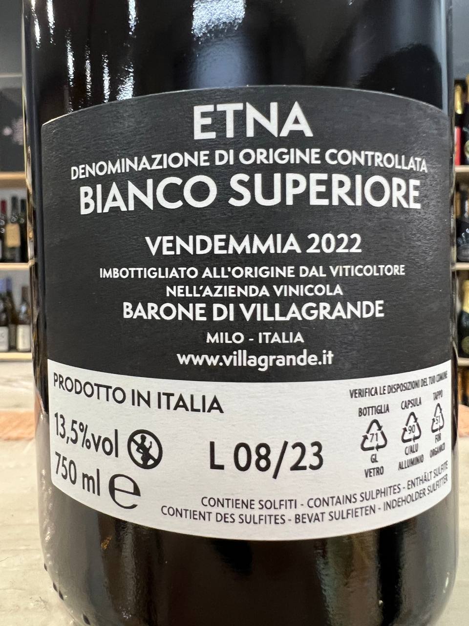 Etna Bianco Superiore 2022 DOC Barone di Villagrande