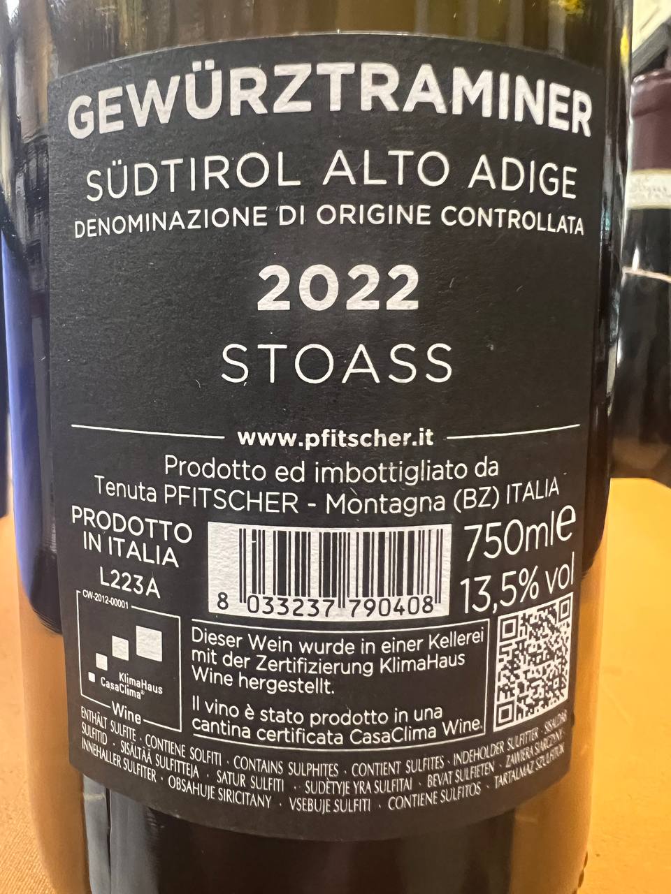 Gewürztraminer Stoass 2022 Pfitscher