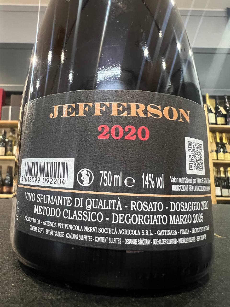 Jefferson 2020 Metodo Classico Rosato Dosaggio Zero Nervi