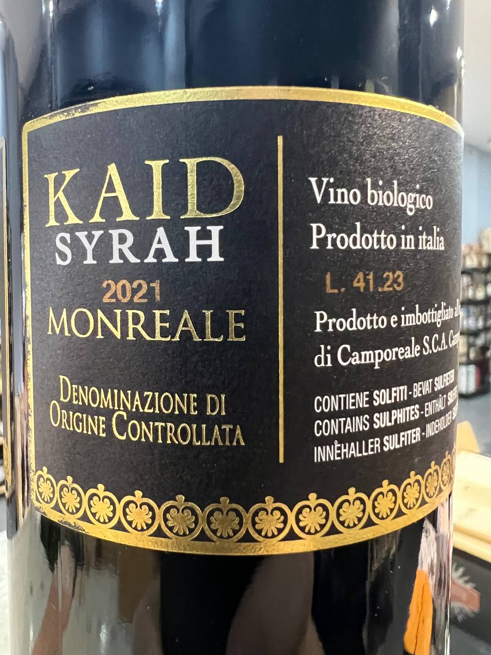 Sicilia DOC Kaid Syrah 2021 Alessandro Di Camporeale