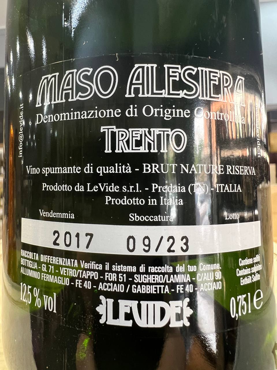 Maso Alesiera Riserva 2017 Brut Nature Trento DOC