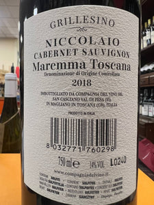 Niccolaio 2018 - Cabernet Sauvignon DOC Maremma Toscana