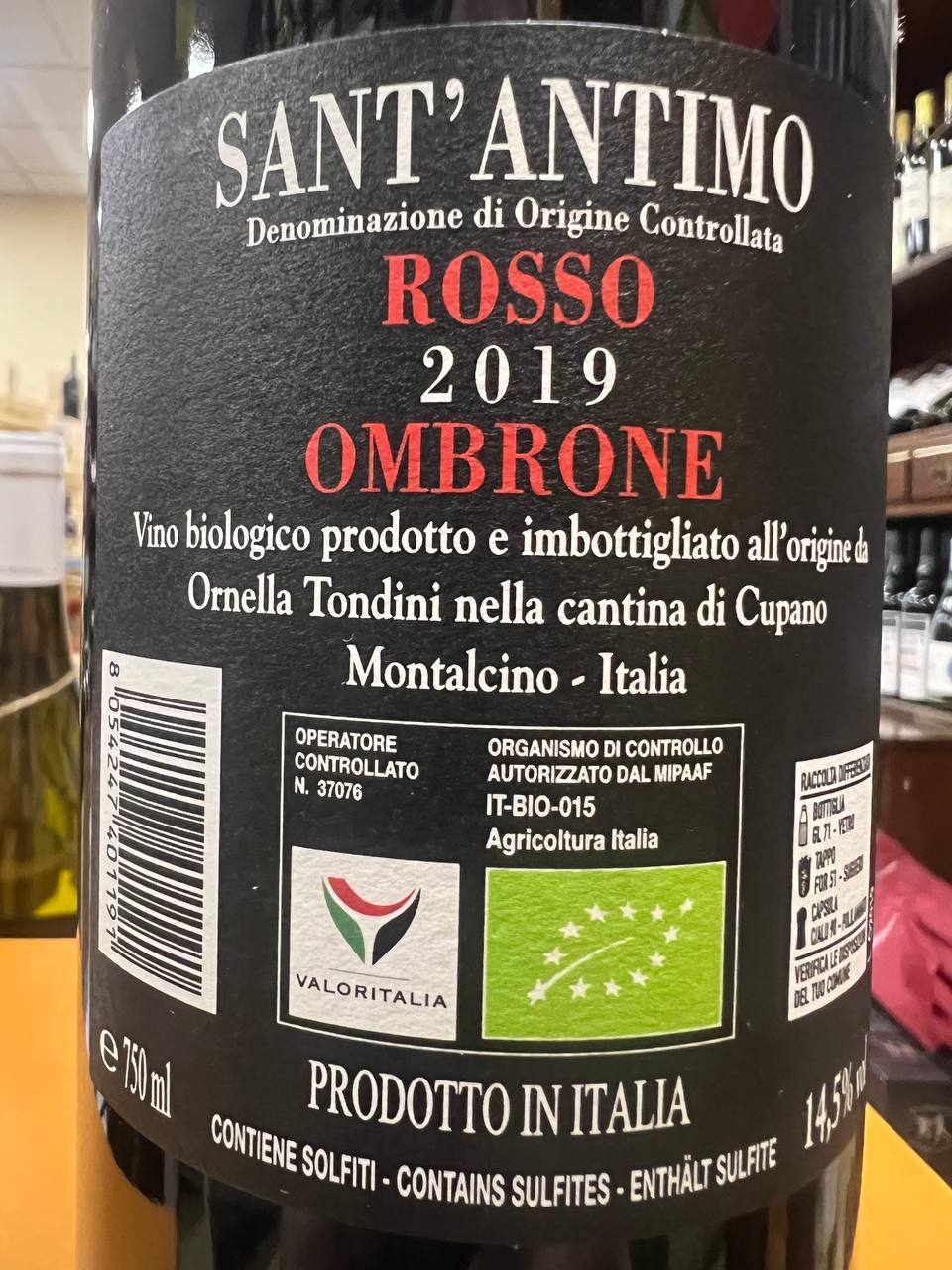 Cupano Ombrone 2019 - DOC Sant'Antimo