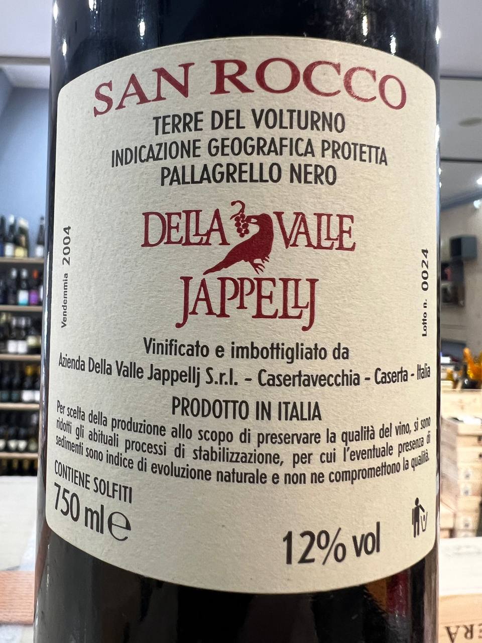 Pallagrello Rosso San Rocco 2004 Della Valle Jappellj