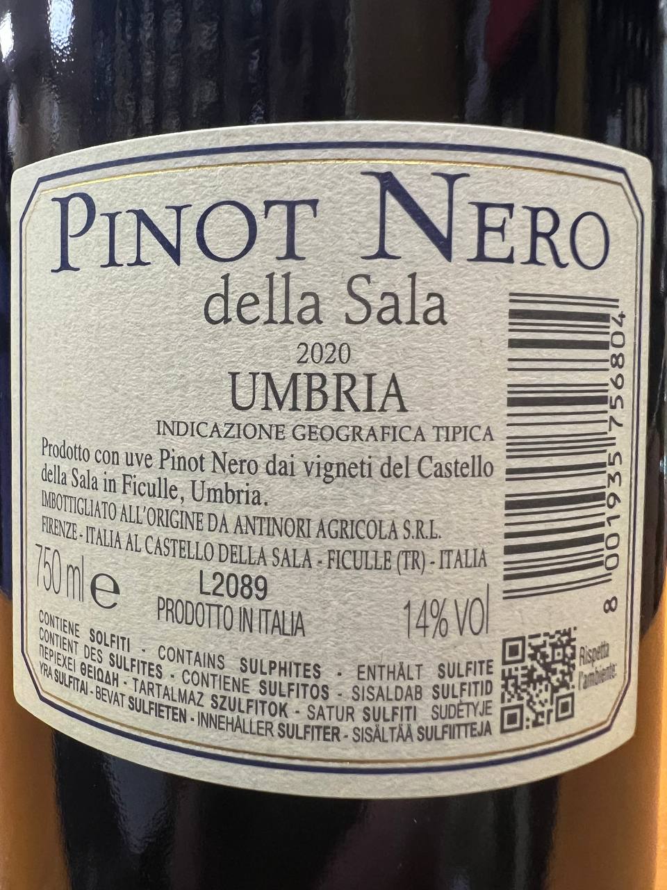 Pinot Nero Castello Della Sala 2020 Antinori