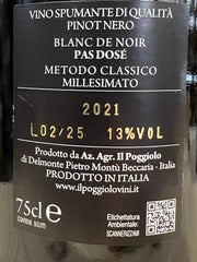 Pinot Nero 2021 Il Poggiolo Pas Dosé – VSQ Oltrepò Pavese