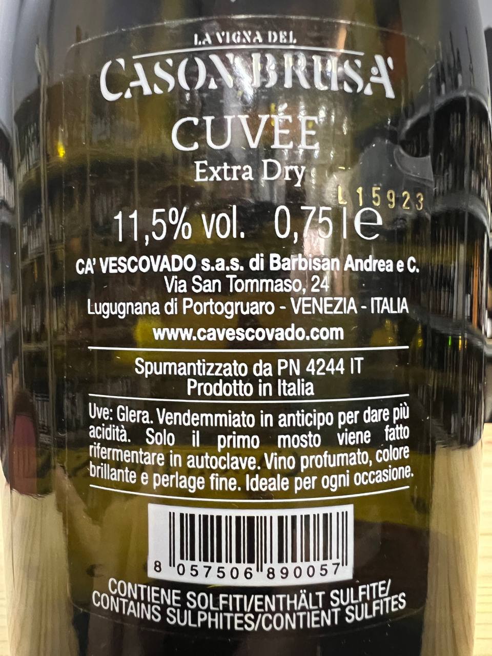 Prosecco DOC Cason Brusà Extra-Dry Vescovado