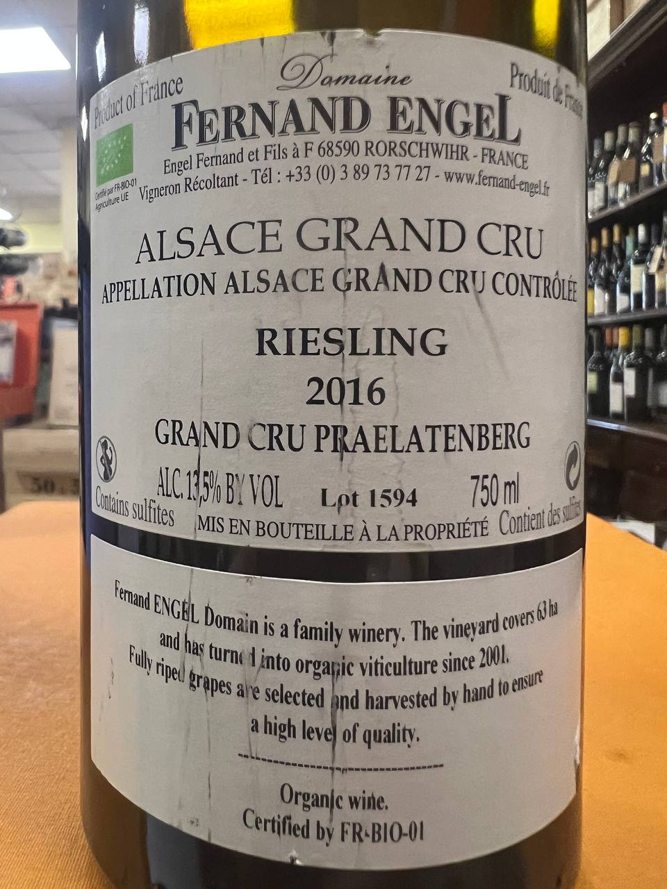 Alsace Riesling Grand Cru Praelatenberg Fernand Engel 2016