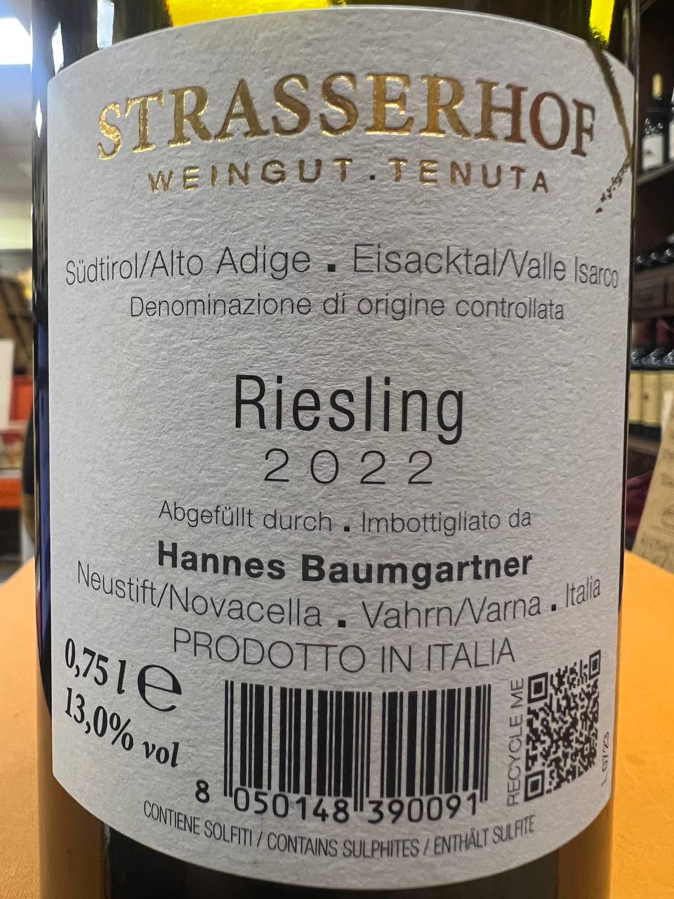 Riesling 2022 Strasserhof  Valle Isarco DOC Alto Adige