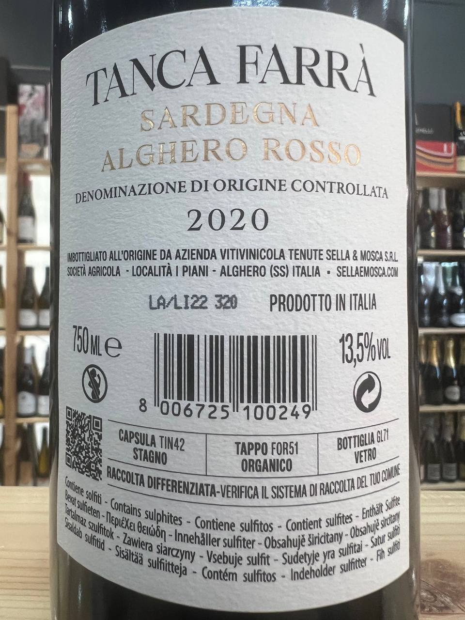 Alghero DOC Tanca Farrà 2020