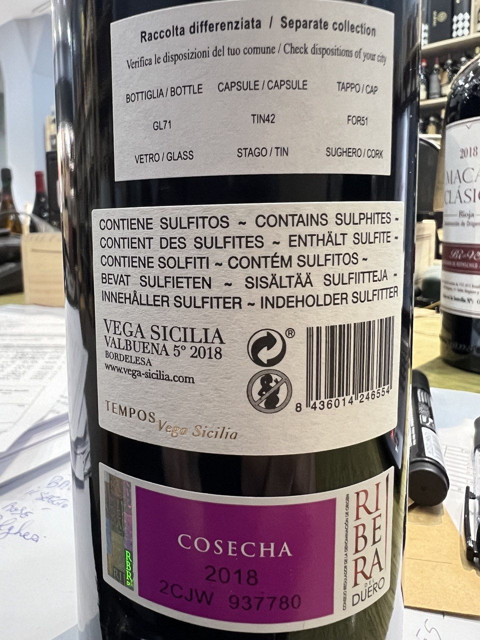 Valbuena 5° 2018 Vega Sicilia