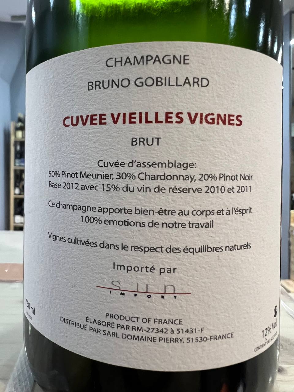 Bruno Gobillard Cuvée Vieilles Vignes Champagne Brut