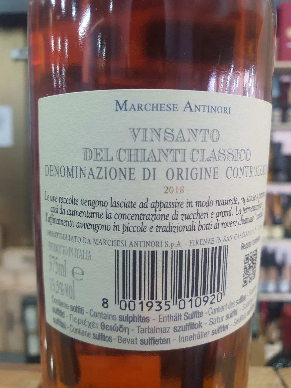 Passito Vinsanto Del Chianti Classico DOC 2018 Marchese Antinori