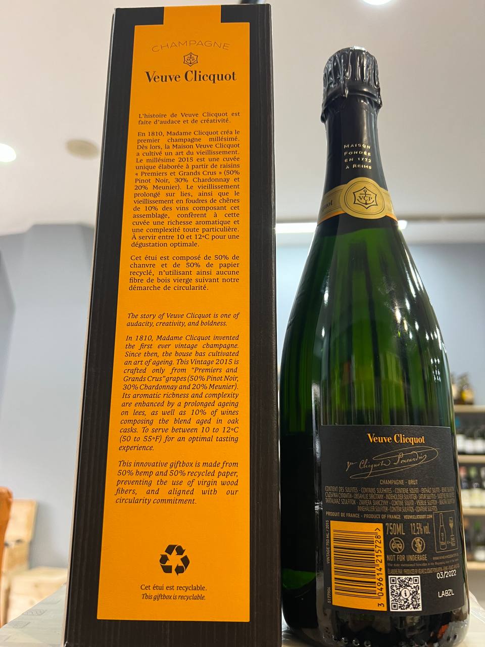 Champagne Vintage 2015 Veuve Clicquot