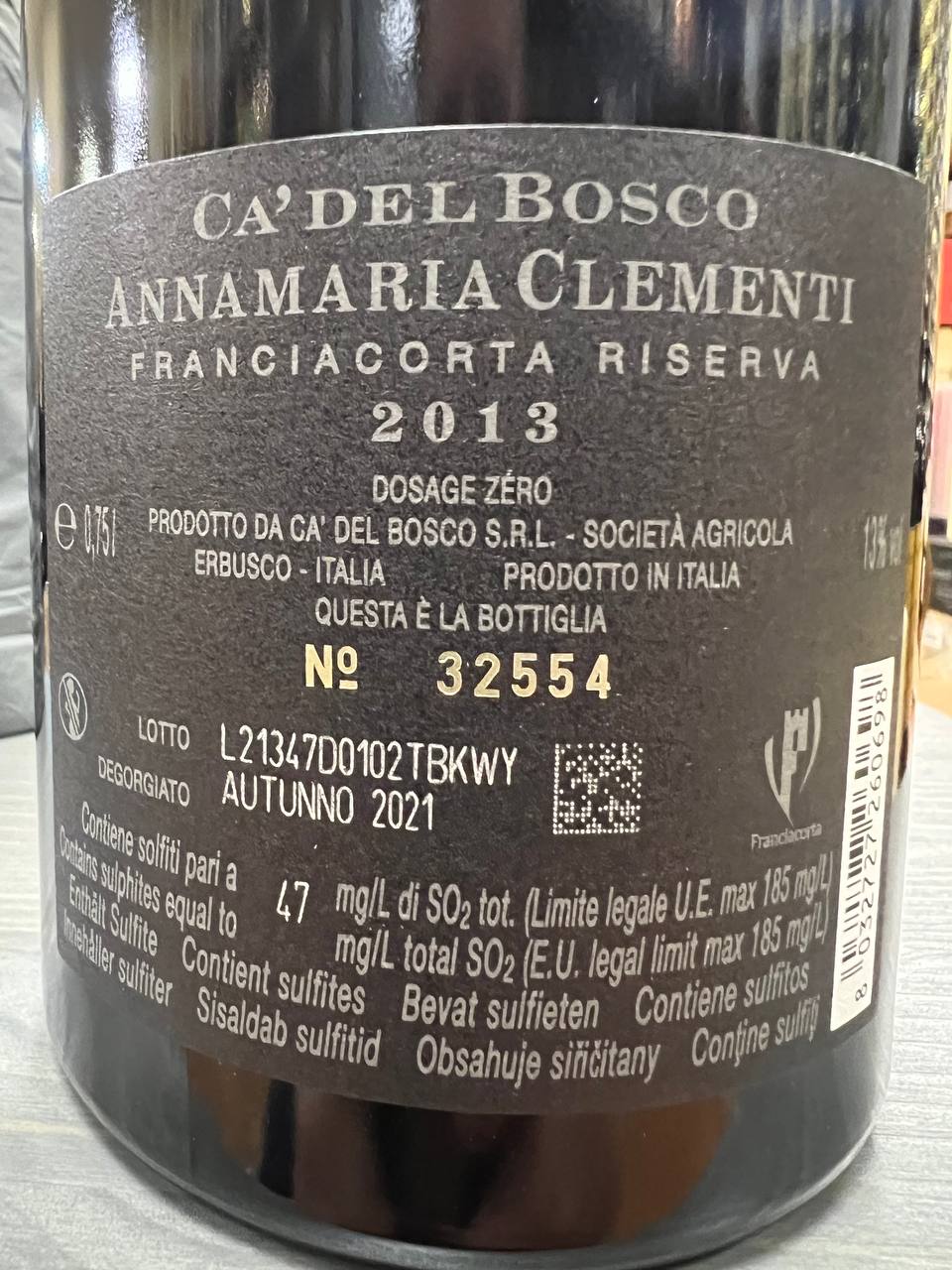 Riserva Cà Del Bosco Annamaria Clementi 2013 - Dosagio Zero