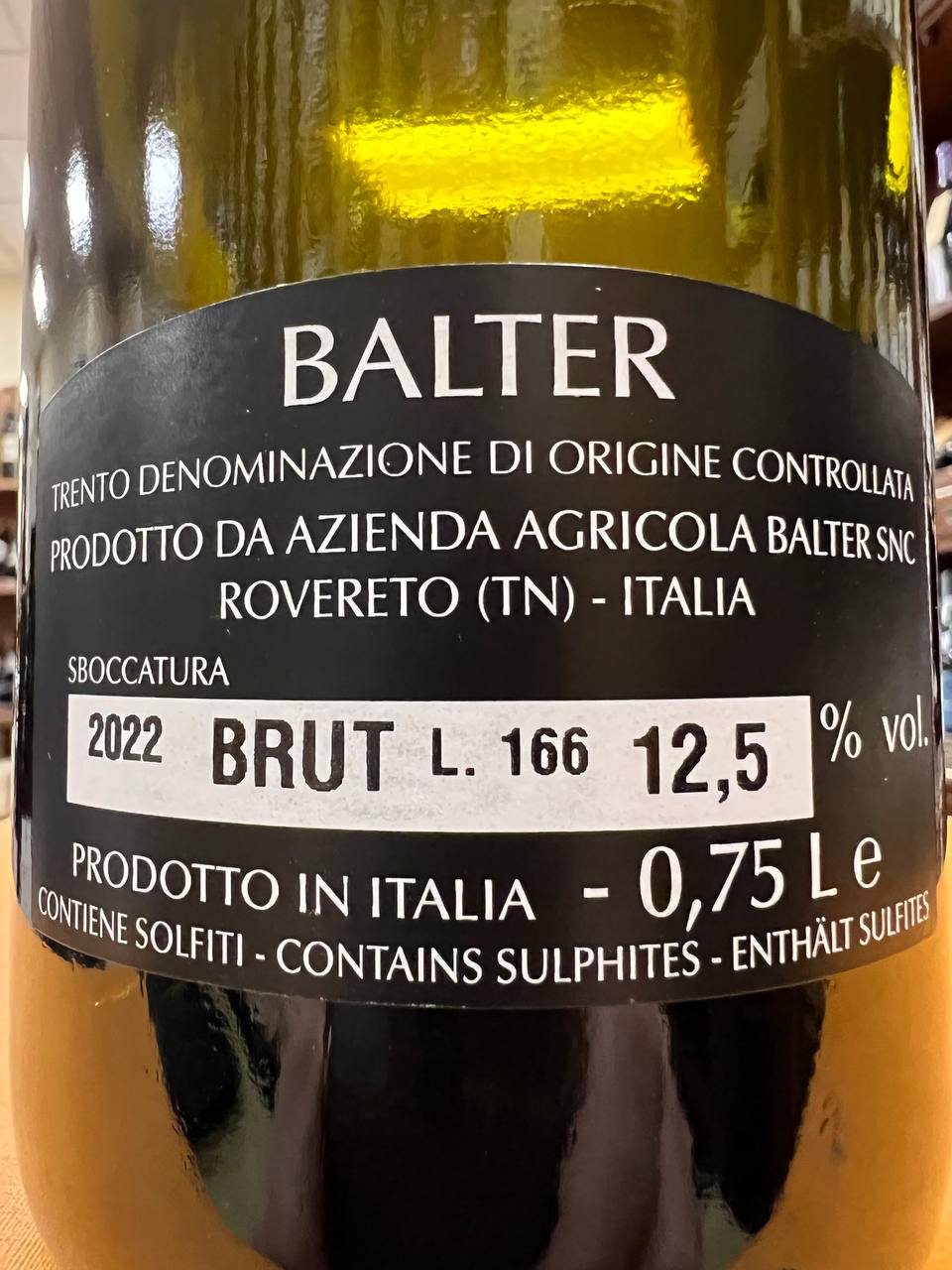 Balter Brut Trento DOC - Sboccatura 2022