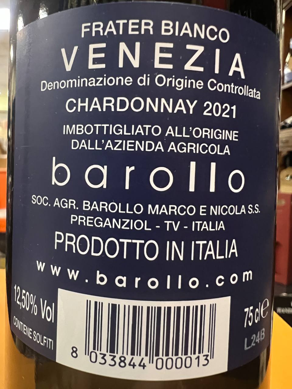 Chardonnay Frater 2021 Barollo DOC Venezia