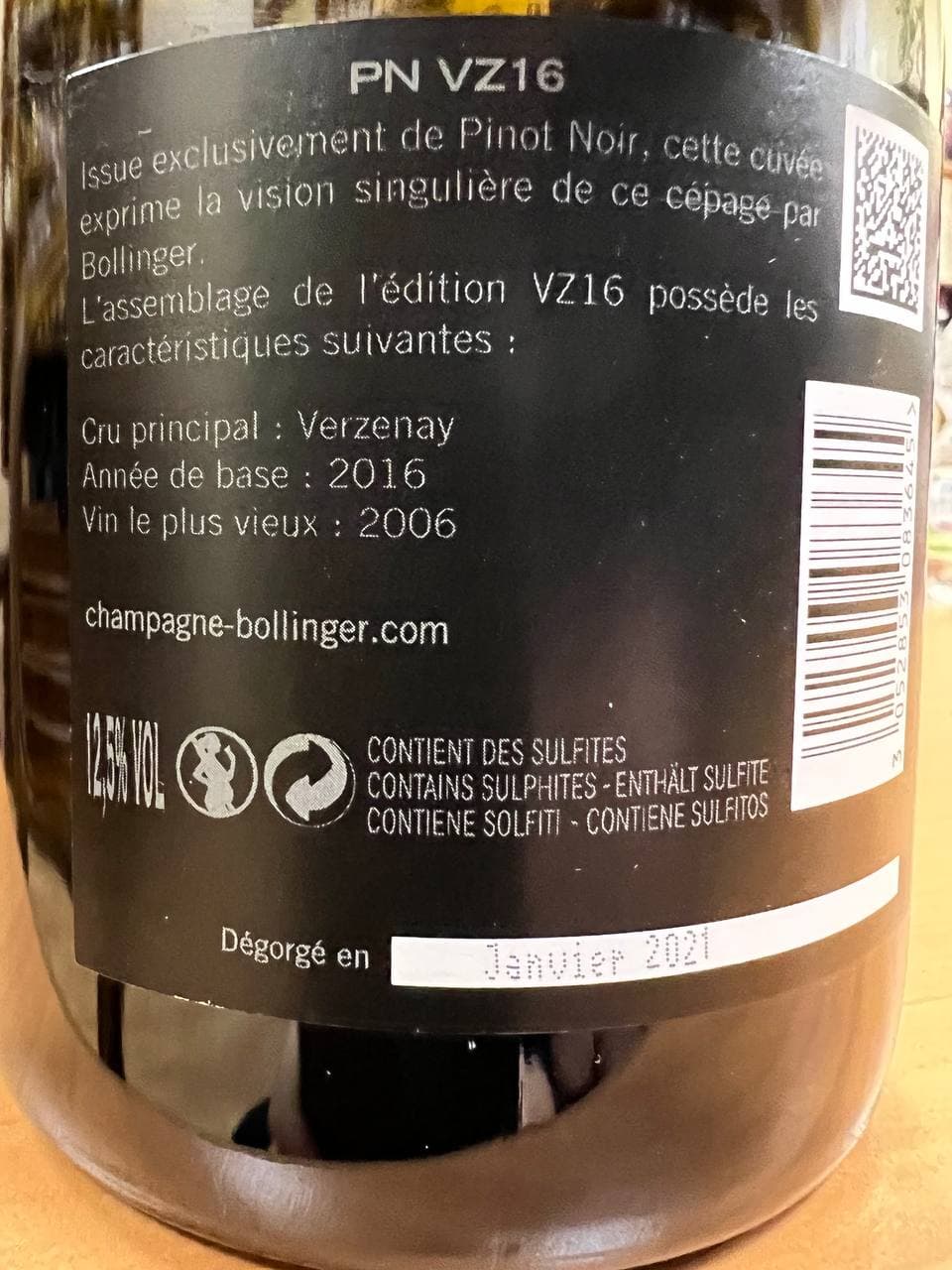 Champagne Bollinger PN vz16