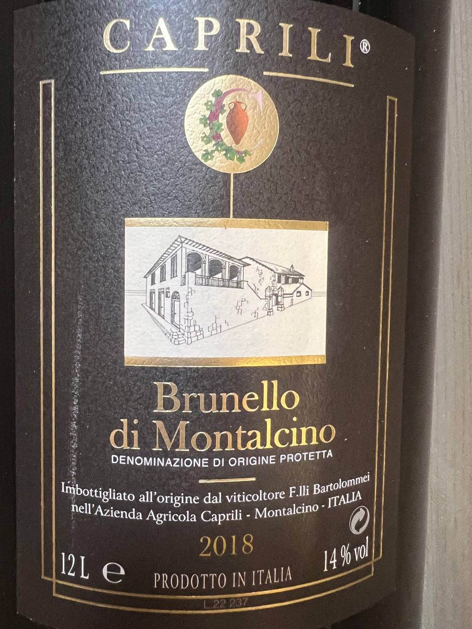 Brunello di Montalcino Caprili 12 Litri 2018 - Cassa Legno