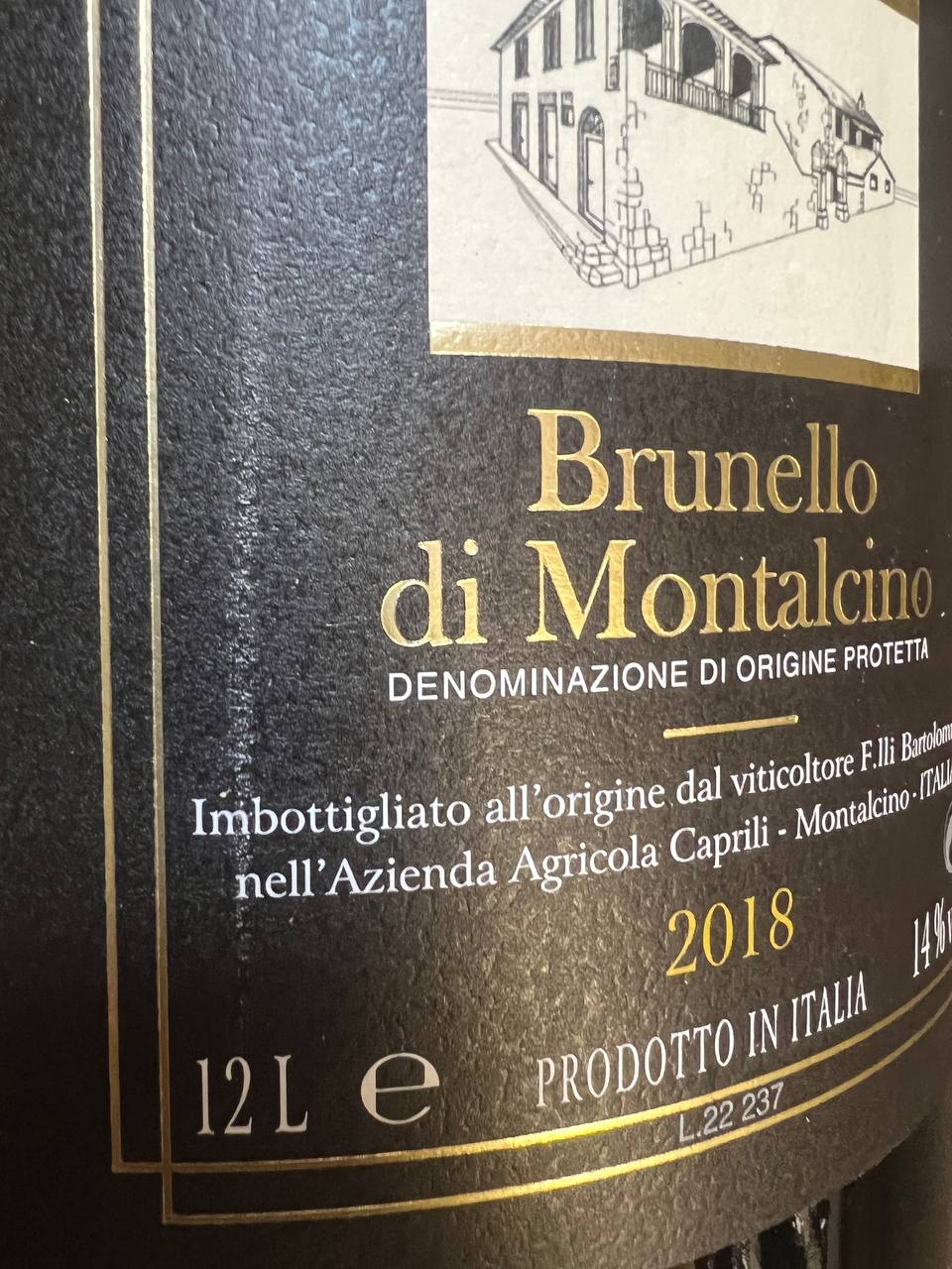 Brunello di Montalcino Caprili 12 Litri 2018 - Cassa Legno