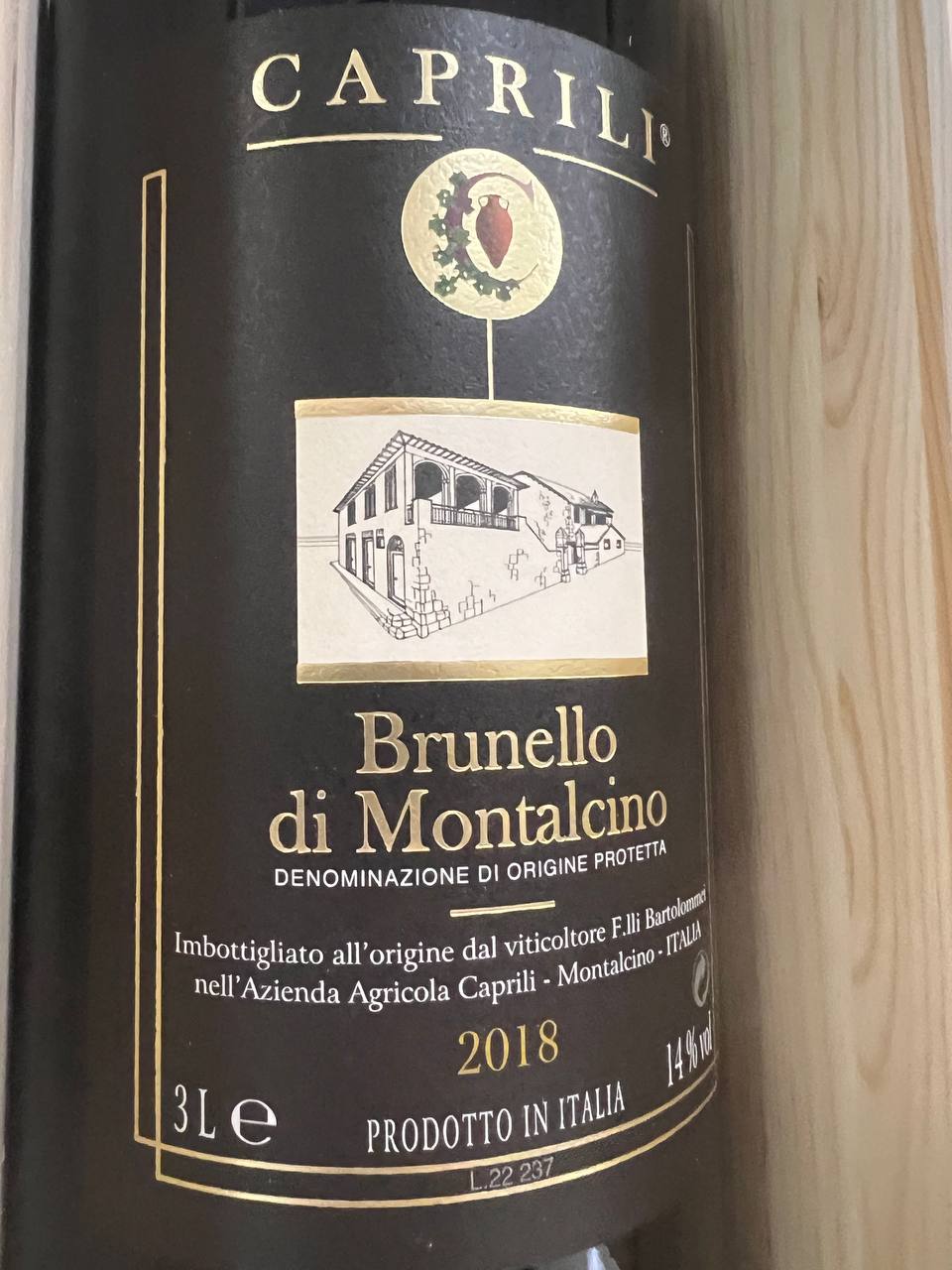 Brunello di Montalcino Caprili Doppio Magnum 2018 - Cassa Legno